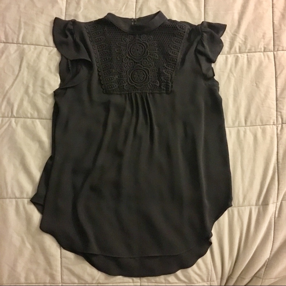 Express black blouse with lace front